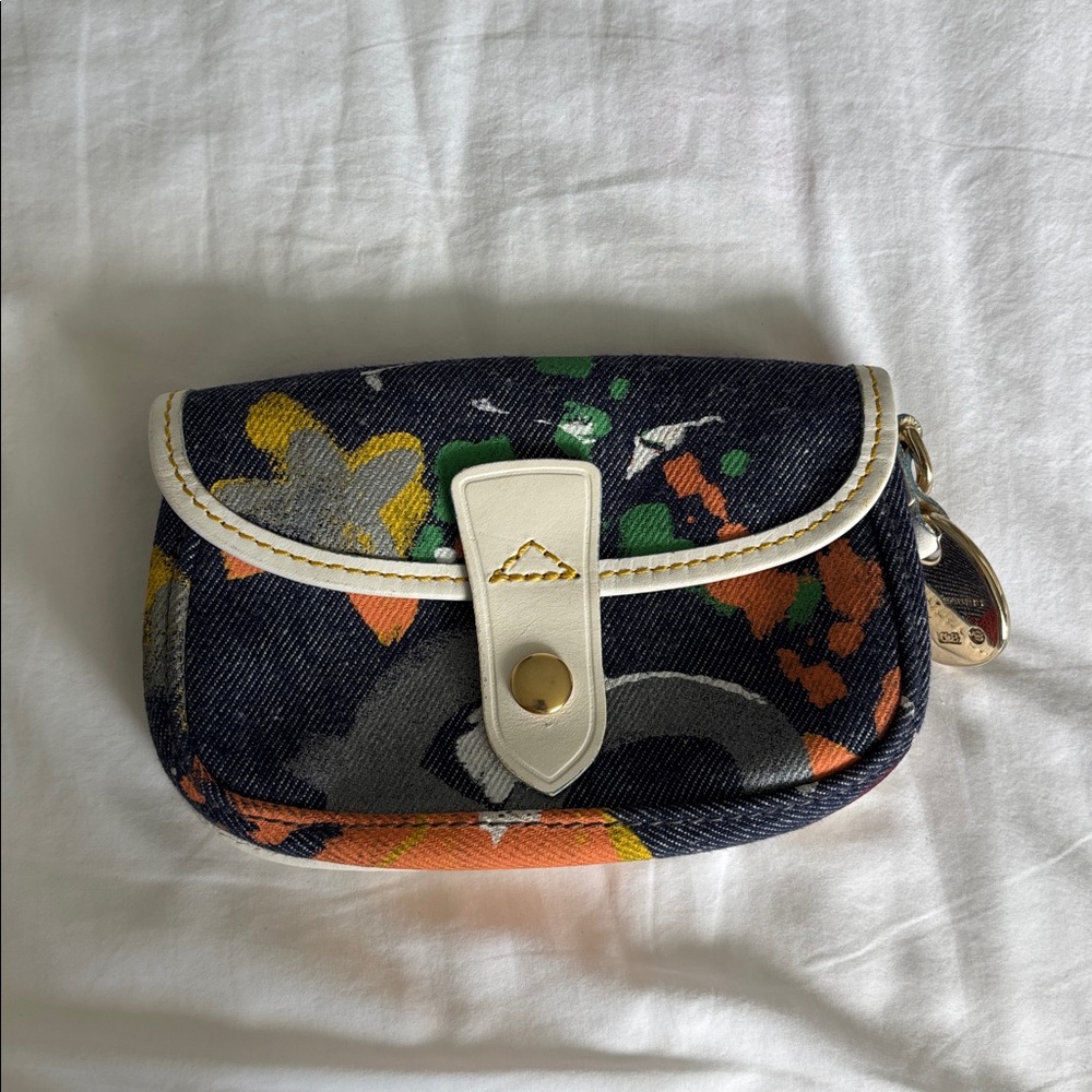 Dooney & Bourke Denim Logo Flap Wallet – Y2K 2000s Vintage